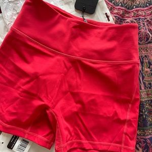 Red athletic shorts